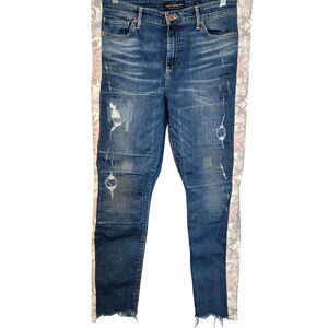 Lucky Brand Ava Jeans Womens Size 10/30 Blue Denim Ripped Skinny Ankle Leggings